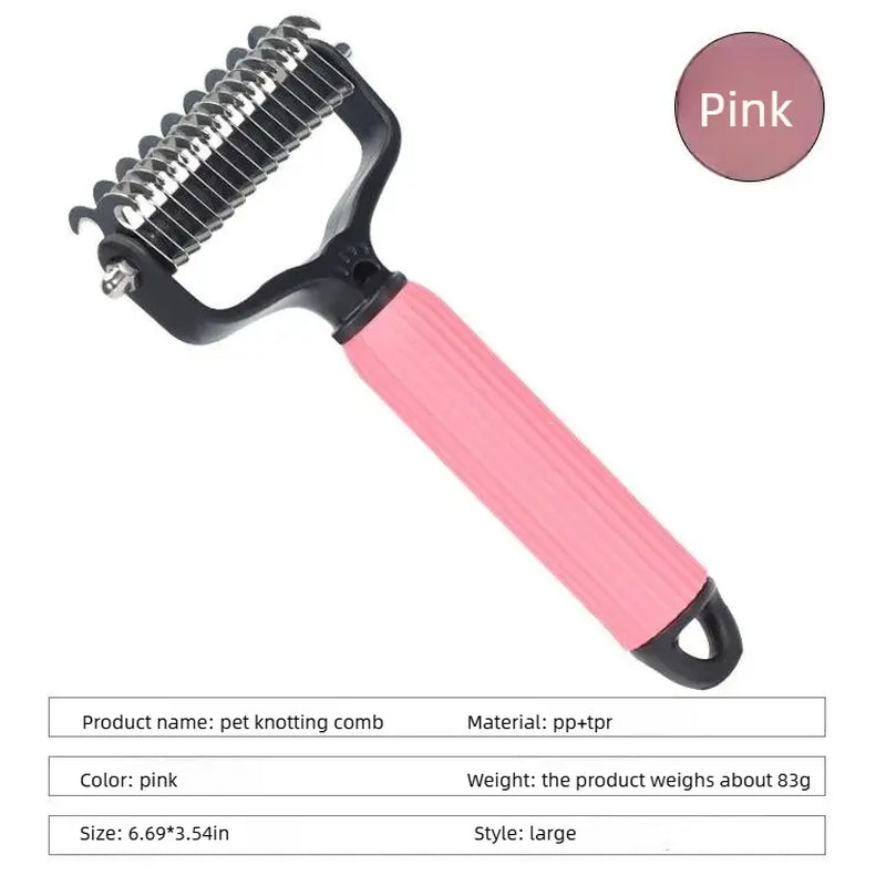 Ferramenta de Higiene para Pets, Pente Universal Desembaraçador para Cães, Design Dupla Face em Aço Inoxidável, Remoção Eficiente de Pelos Soltos & Controle de Nós e Pelos Embolados, Suprimentos Práticos para Manutenção Diária da Pelagem de Cães.