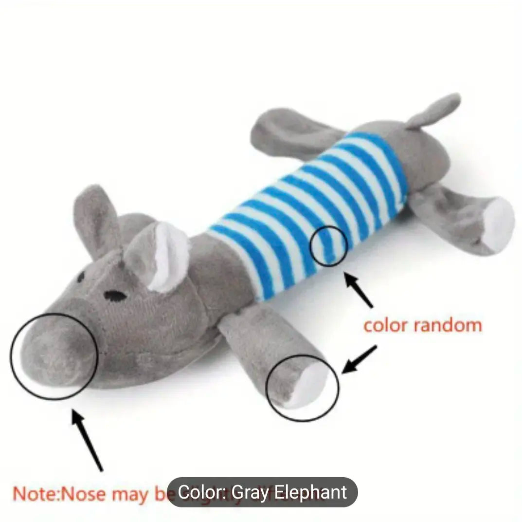 Brinquedos para Cachorro que Rangem, Duráveis e Mastigáveis. Cenoura/ Raposa/ Algodão Dental/ Elefante/ Pato.