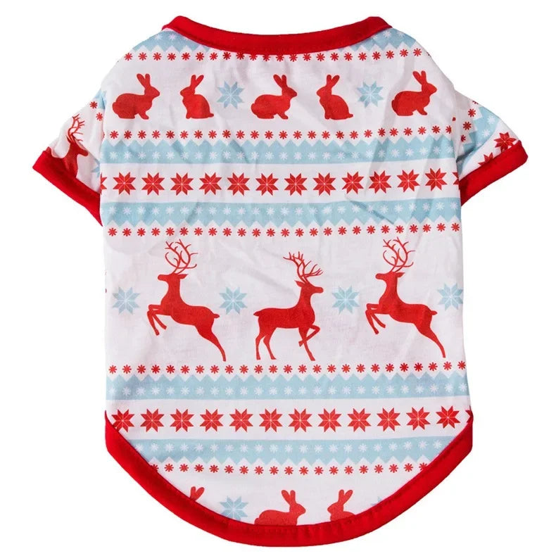 Pet Dog Christmas Shirt Clothes Xmas Vest Soft Shirts Holiday Small Dog Apparel Snowman Printed Puppy Costume for Cats or Dogs