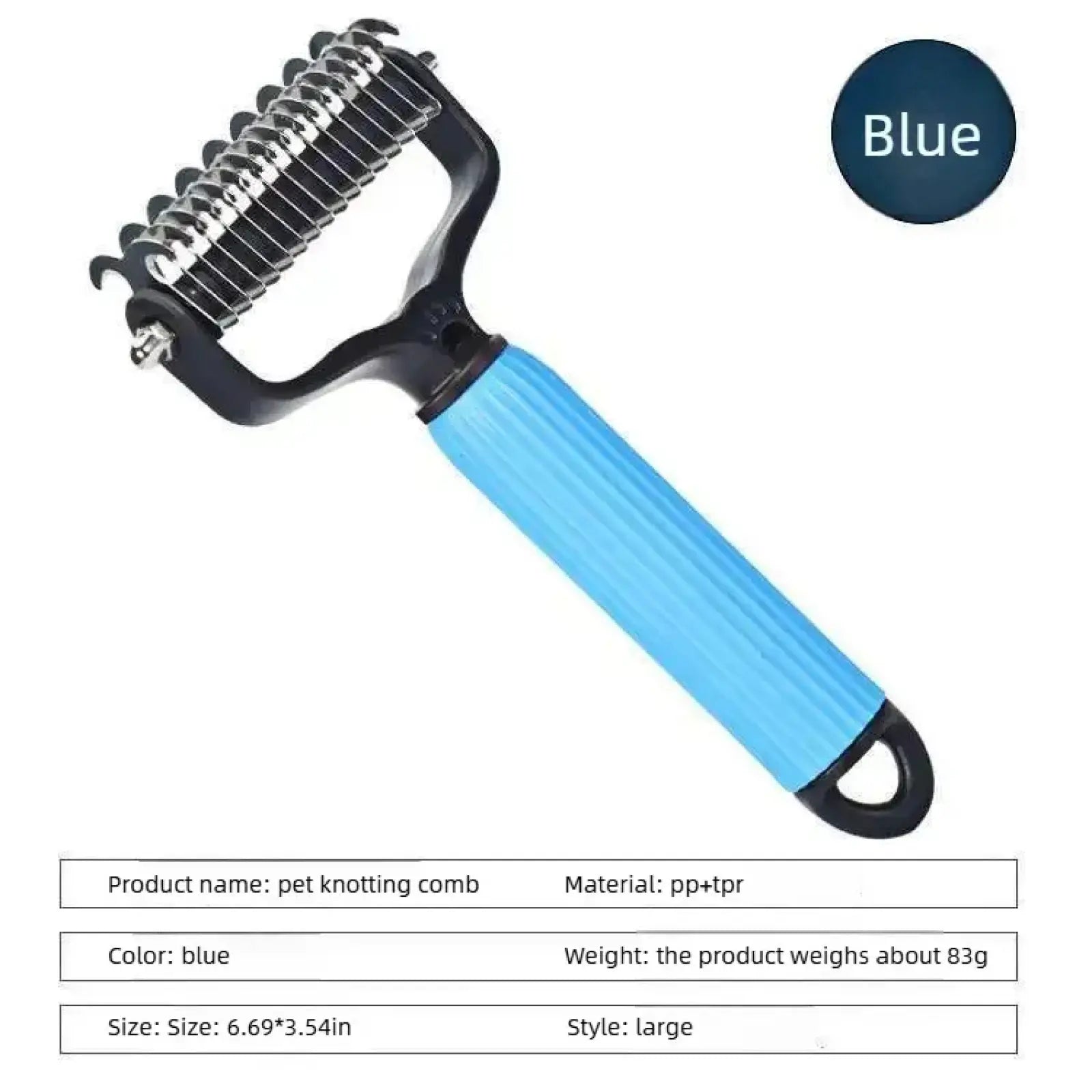 Ferramenta de Higiene para Pets, Pente Universal Desembaraçador para Cães, Design Dupla Face em Aço Inoxidável, Remoção Eficiente de Pelos Soltos & Controle de Nós e Pelos Embolados, Suprimentos Práticos para Manutenção Diária da Pelagem de Cães.
