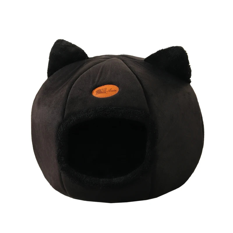 Premium Winter Cat Bed and Small Dog House - Cozy Indoor Cave Nest for Pets