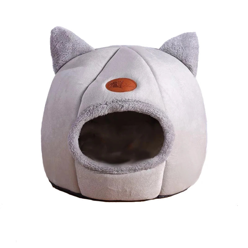 Premium Winter Cat Bed and Small Dog House - Cozy Indoor Cave Nest for Pets